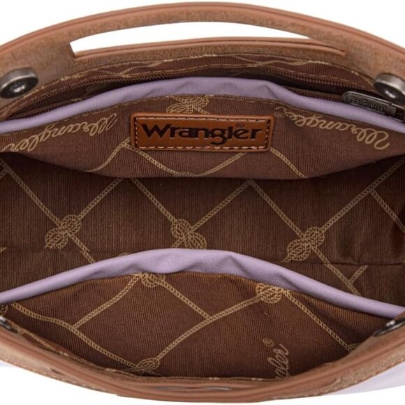 Elegant Purple Aztec Satchel Crossbody with Magnetic Closure & Versatility - Picture 4 of 8